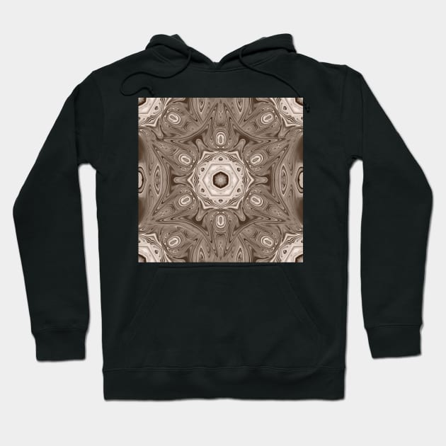 Kaleidoscope ripples of life in brown Hoodie by hereswendy